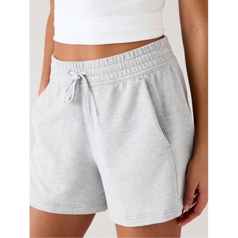 NWT Athleta Retroterry High Rise Short Size 3X  Heather Grey‎ Pockets Drawstring